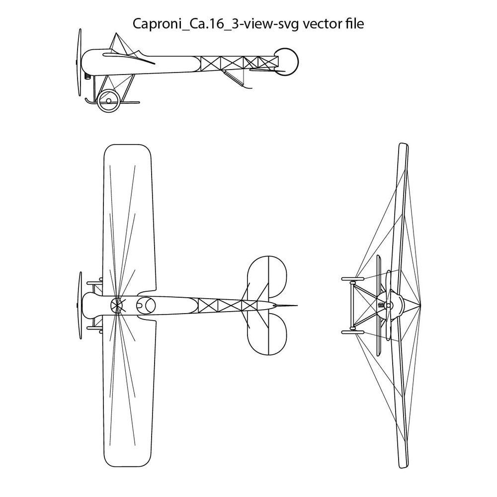 Caproni Ca 16 3 View Svg Vector File 0