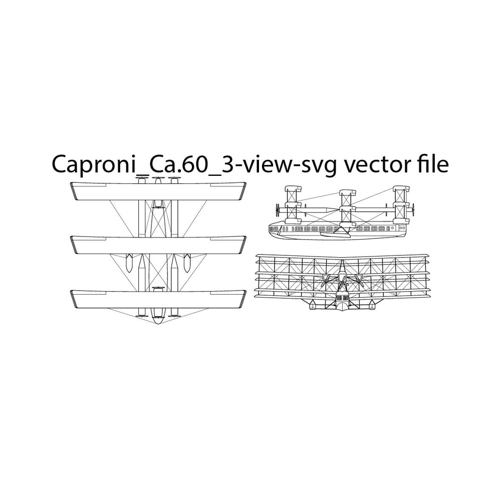 Caproni Ca 60 3 View Svg Vector File 0