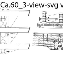 caproni ca 60 3 view svg vector file