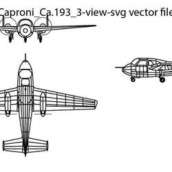 caproni ca 193 3 view svg vector file