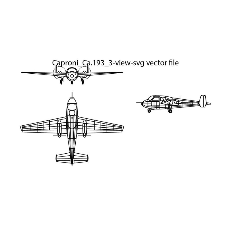 Caproni Ca 193 3 View Svg Vector File 0