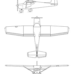 cessna 150 3 view line drawing svg vector file
