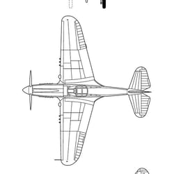 curtiss p 40e 3 view svg vector file