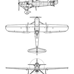 dewoitine d.510 3 view svg vector file