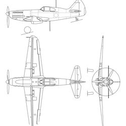 dewoitine d.520 3view line drawing svg vector file