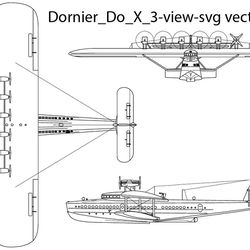 dornier do x 3 view svg vector file