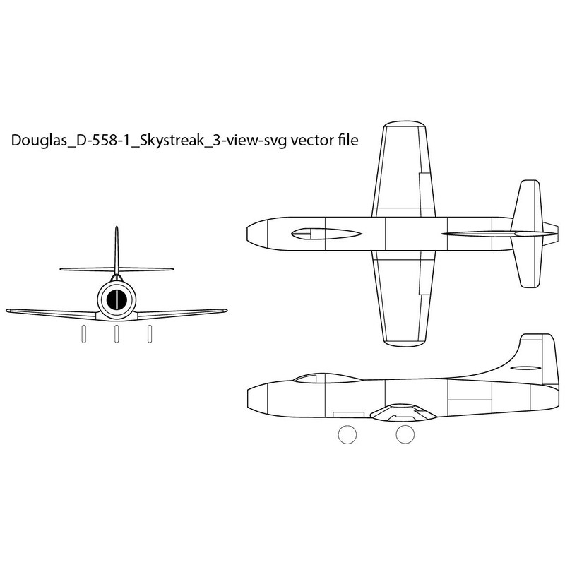 Douglas D 558 1Skystreak 3viewsvg Vector File 0