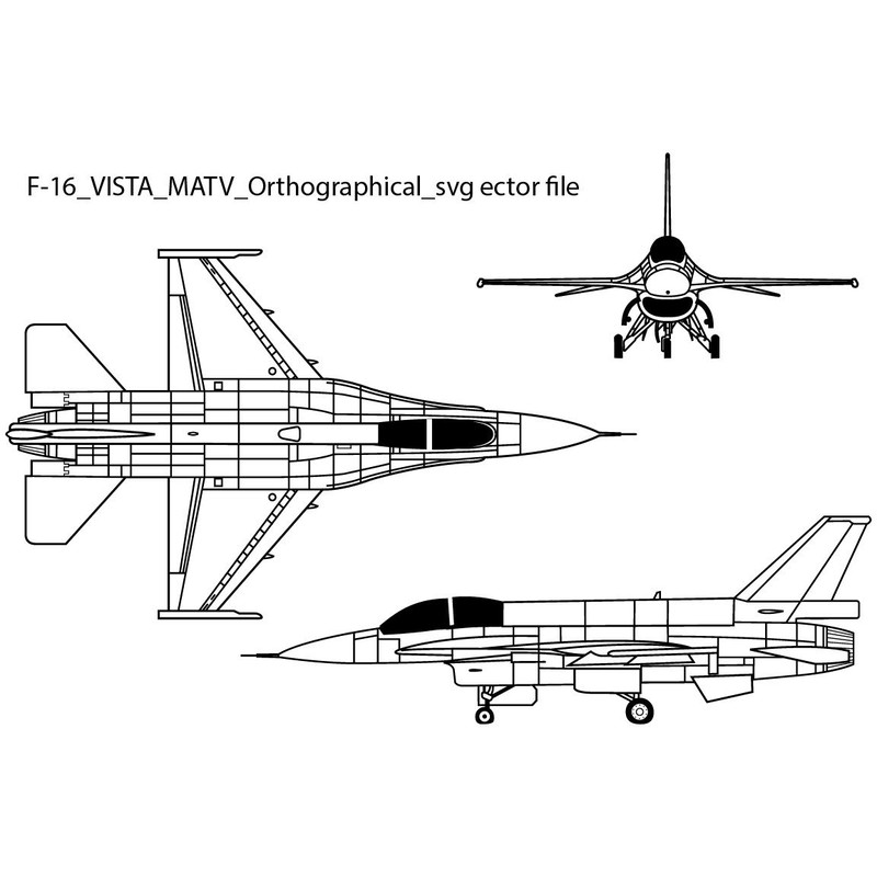 F16 VISTA MATV Orthographical Svg Ector File 0