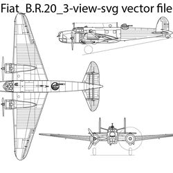 fiat b r 20 3 view svg vector file