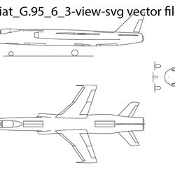 fiat g.95 6 3view svg vector file