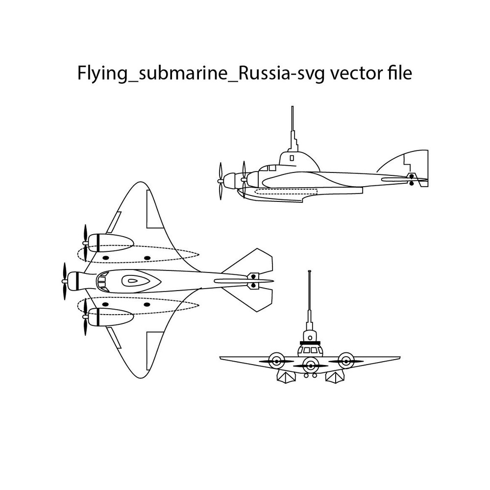 Flying Submarine Russia Svg Vector File 0