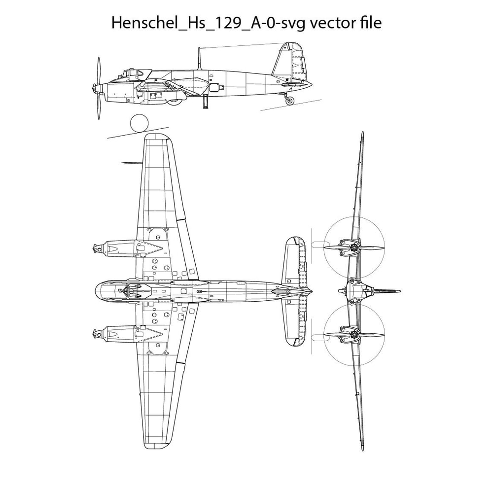 Henschel Hs 129 A0 Svg Vector File 0