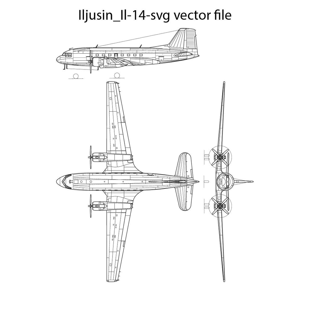 Iljusin Il 14 Svg Vector File 0
