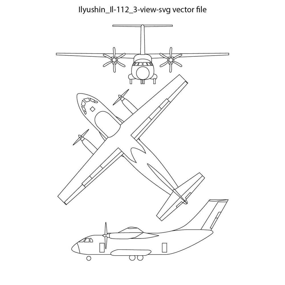 Ilyushin Il 112 3view Svg Vector File 0