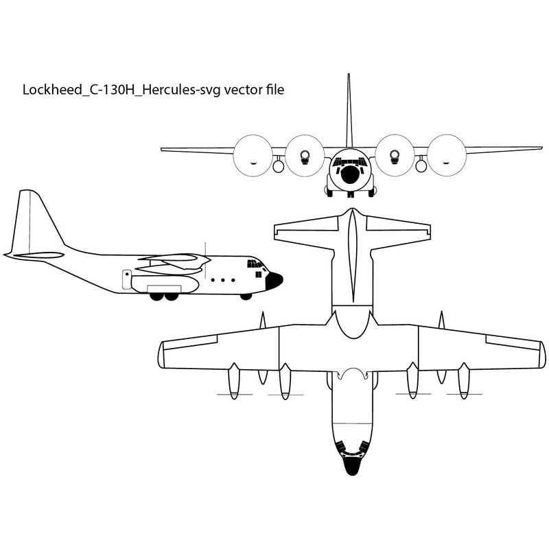 Lockheed C130H Hercules Svg Vector File 0