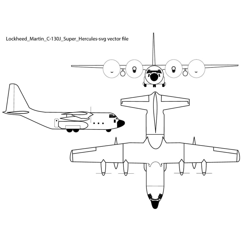 Lockheed Martin C130J Super Hercules Svg Vector File 0