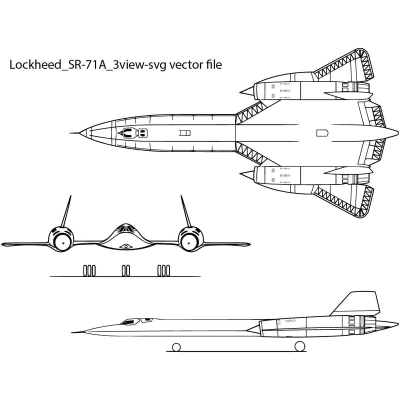 Lockheed SR 71A 3view Svg Vector File 0