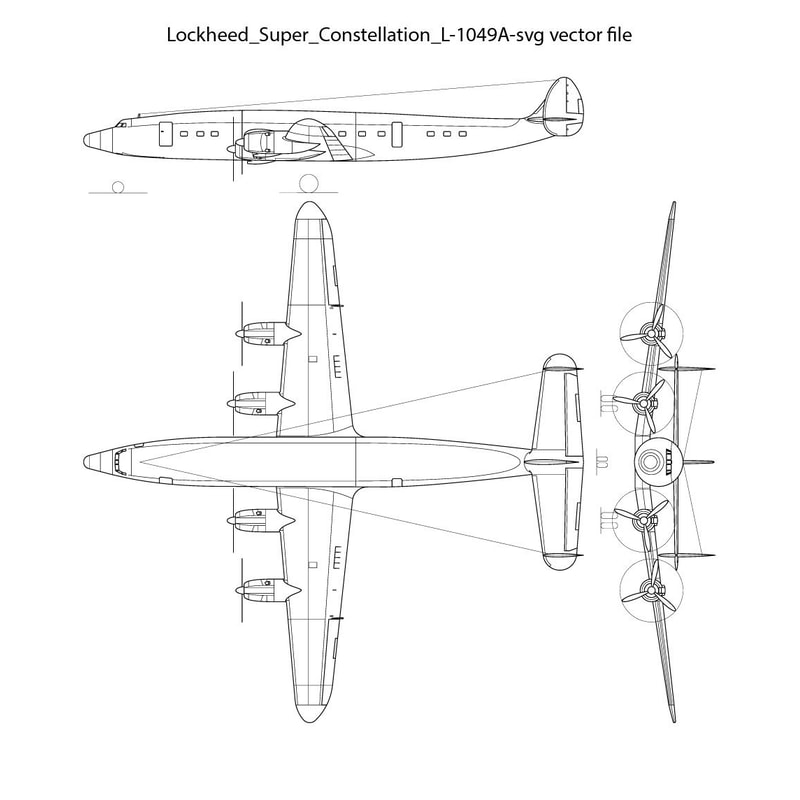 Lockheed Super Constellation L 1049A Svg Vector File 0