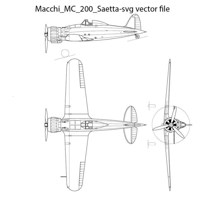 Macchi MC200 Saetta Svg Vector File 0