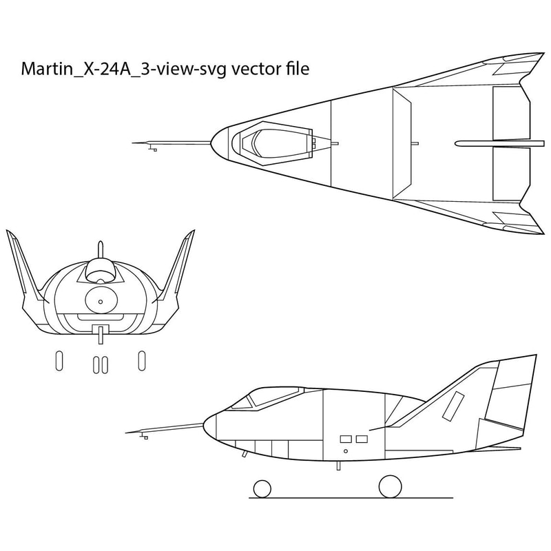 MartinX 24A 3view Svg Vector File 0