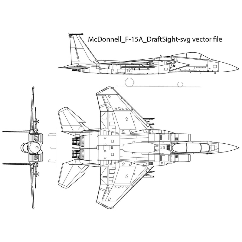 McDonnell F 15A DraftSight Svg Vector File 0