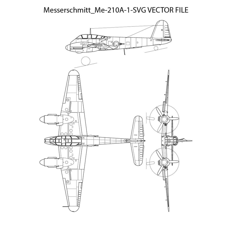 Messerschmitt Me 210A 1SVG VECTOR FILE 0