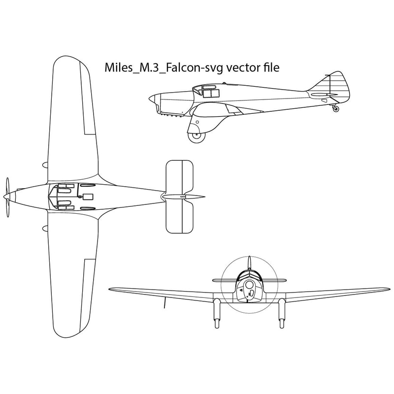 Miles M3 Falcon Svg Vector File 0