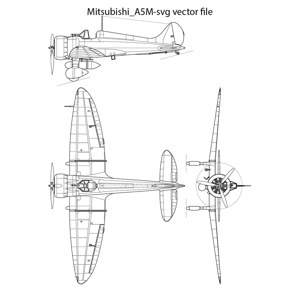 Mitsubishi A5M Svg Vector File 0