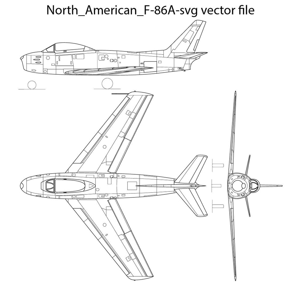 North American F 86A Svg Vector File 0