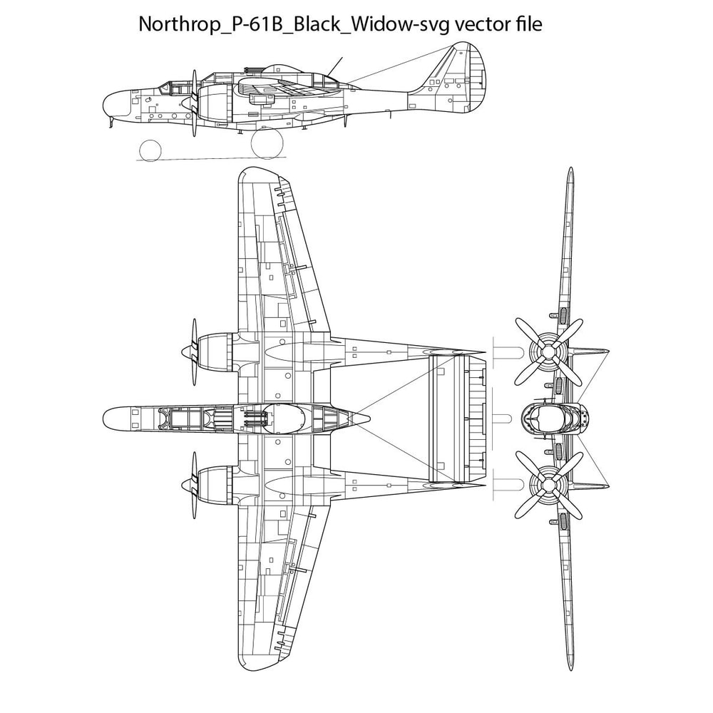 Northrop P61B Black Widow Svg Vector File 0