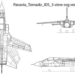 panavia tornado ids 3view svg vector file