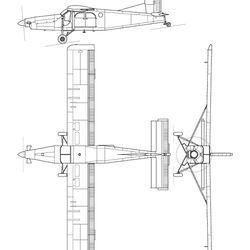 pilatus pc6 turbo porter 3 view svg vector file