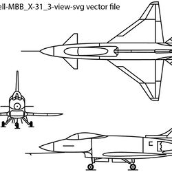 rockwell mbb x31 3view svg vector file