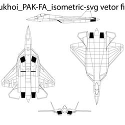 sukhoi pak fa isometric svg vetor file