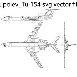 tupolev tu154 svg vector file