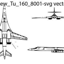 tupolew tu160 8001 svg vector file