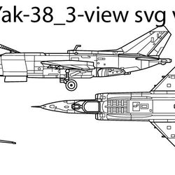 yakolev yak38 3view svg vector file