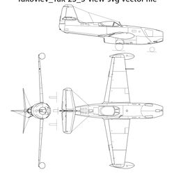 yakovlev yak23 3view svg vector file