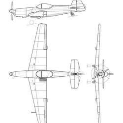 zlin z526 3view line drawing svg vector file
