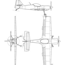 zlin z50l 3view svg vector file