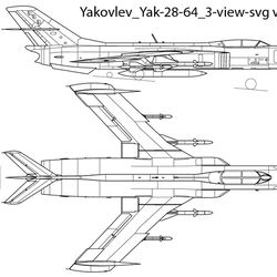 yakovlev yak 28 64 3view svg vector file