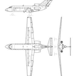 yakovlev yak40 3view svg vector file