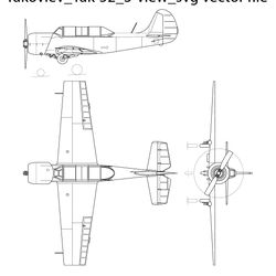 yakovlev yak52 3view svg vector file