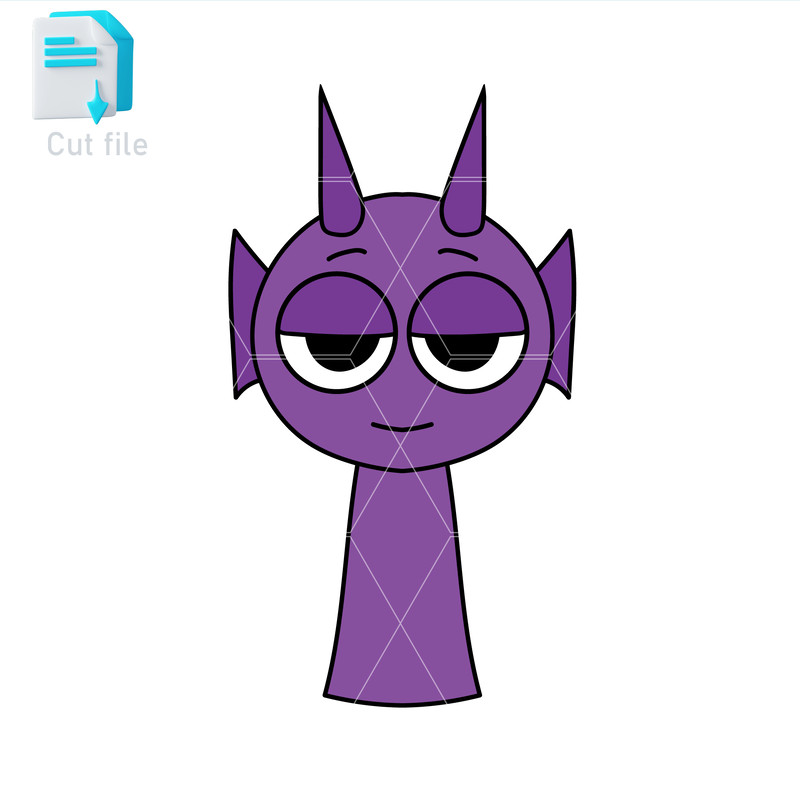 Sprunki Increedibox SVGPNGINkPurple Cut File Editable To Use And Print Instant Download 0