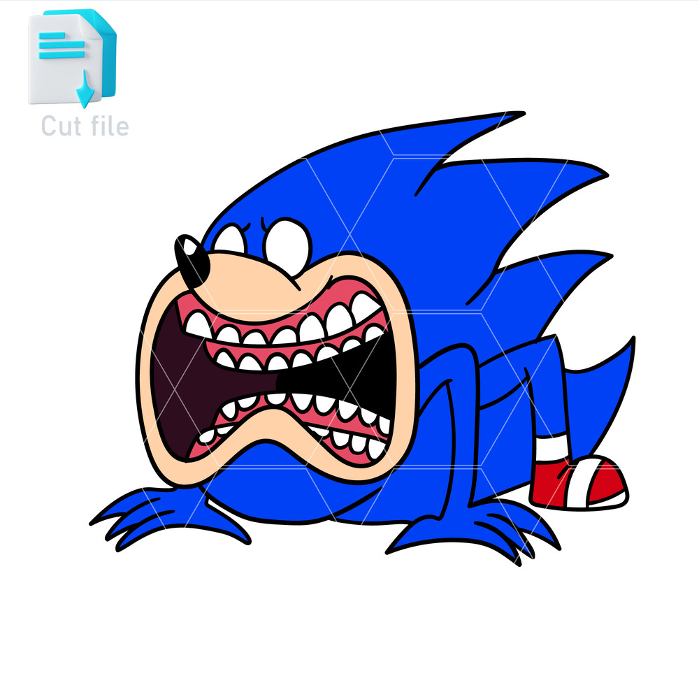 Shin Sonic SVGPNGINkSonic Cut File Editable To Use And Print Instant Download Vector Character 0