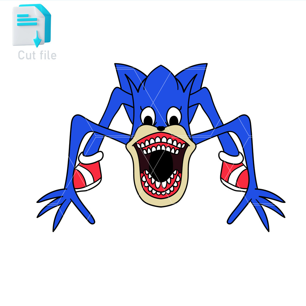 Vector Character Shin Sonic SVGPNGINkSonic Cut File Editable To Use And Print Instant Download 0