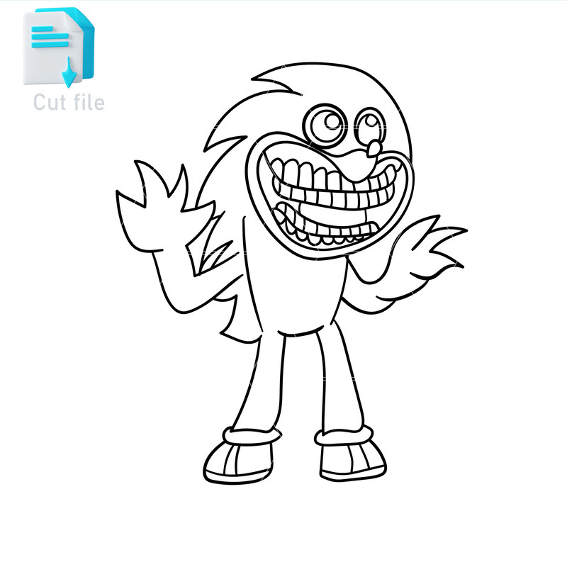 Vector Character Shin Sonic SVGPNGINkSonic Cut File Editable To Use And Print Instant Download 1