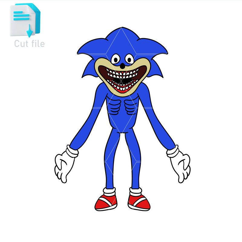Vector Character Shin Sonic SVGPNGINkSonic Cut File Editable Instant Download 0