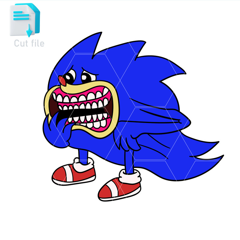 Vector Character Shin Sonic SVGPNGINkSonic Cut File Editable Instant Download 1