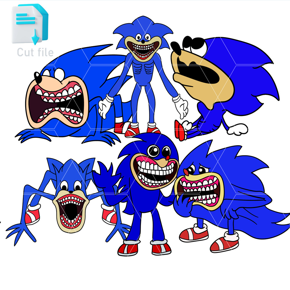 Bundle Vector Characters Shin Sonic SVGPNGINkSonic Cut File Editable Instant Digital Download 0